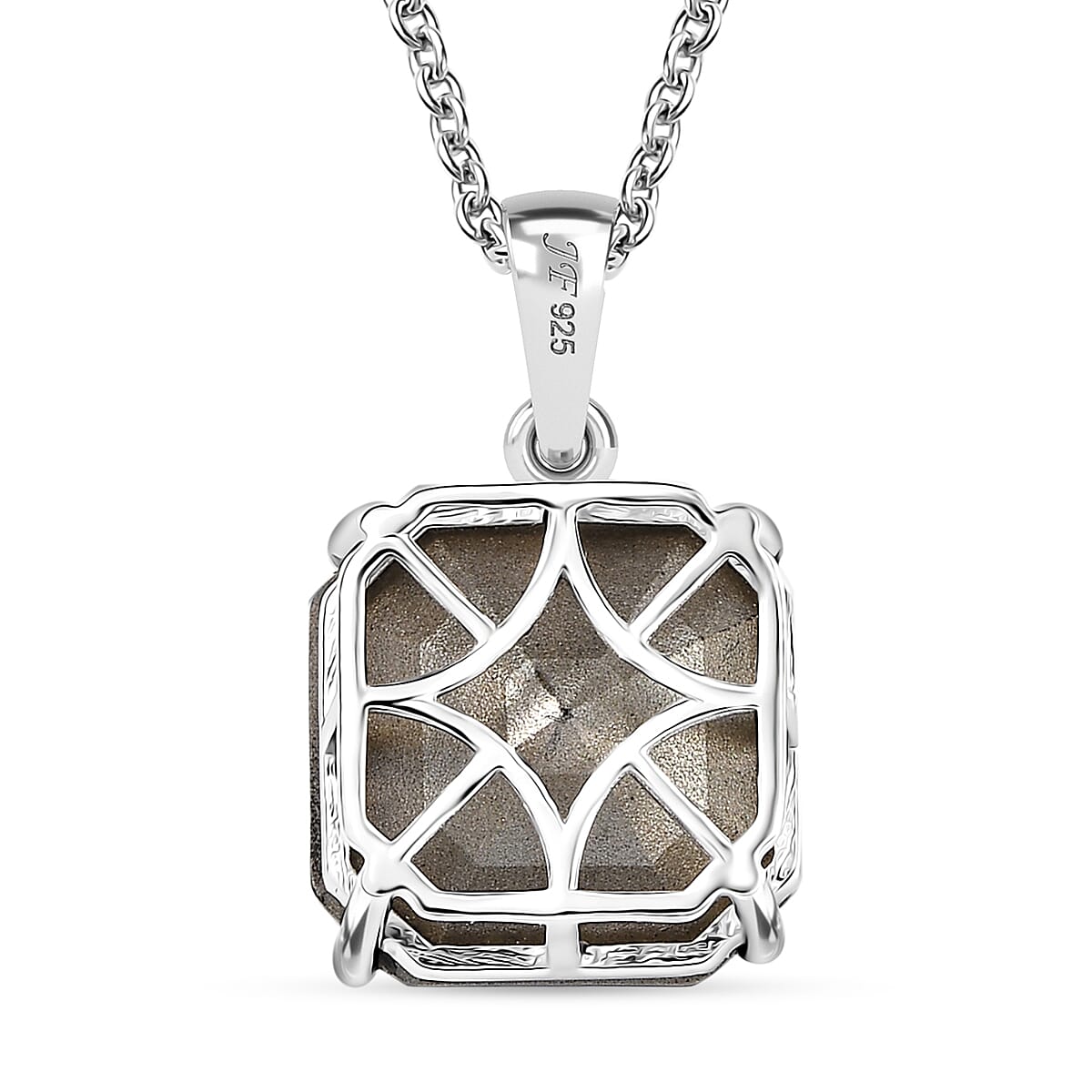 White Swarovski Crystal Pendant with Chain (Size 20) in Platinum Overlay Sterling Silver 12.34 Ct. 4409300 5