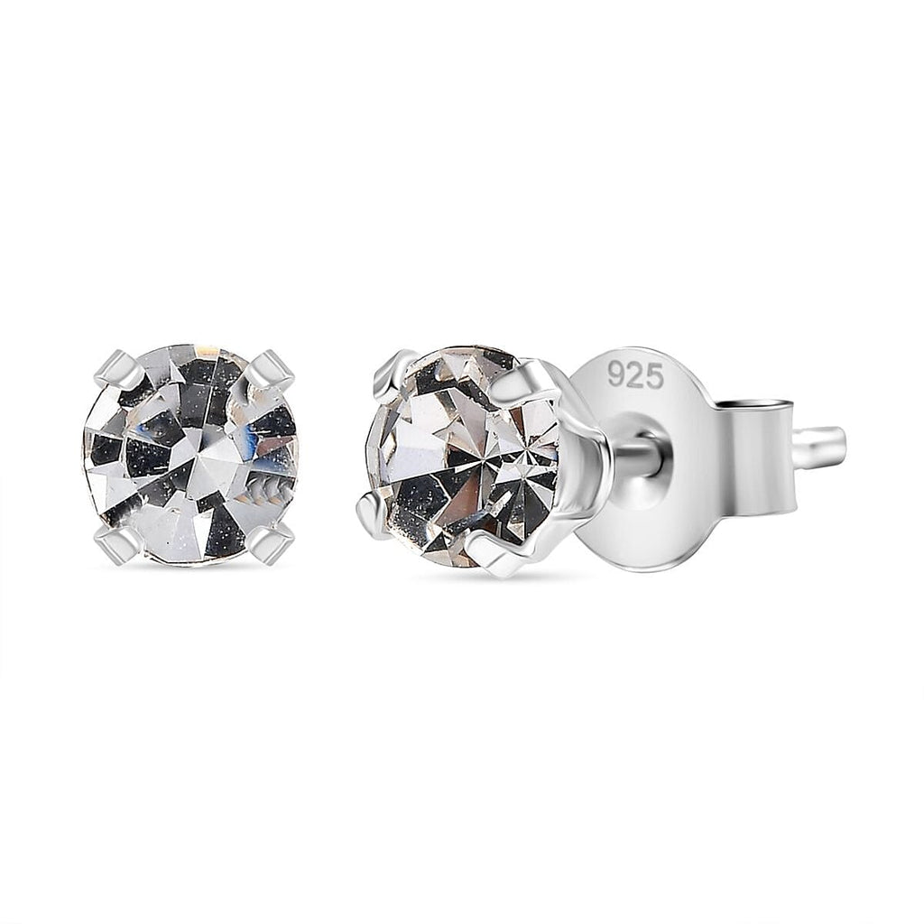 Biggest Close Out Deal- White Swarovski Crystal Stud Push in Sterling Silver