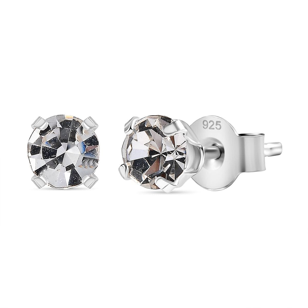 Biggest Close Out Deal- White Swarovski Crystal Stud Push in Sterling Silver 8096691 0