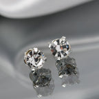 Biggest Close Out Deal- White Swarovski Crystal Stud Push in Sterling Silver