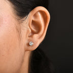Biggest Close Out Deal- White Swarovski Crystal Stud Push in Sterling Silver