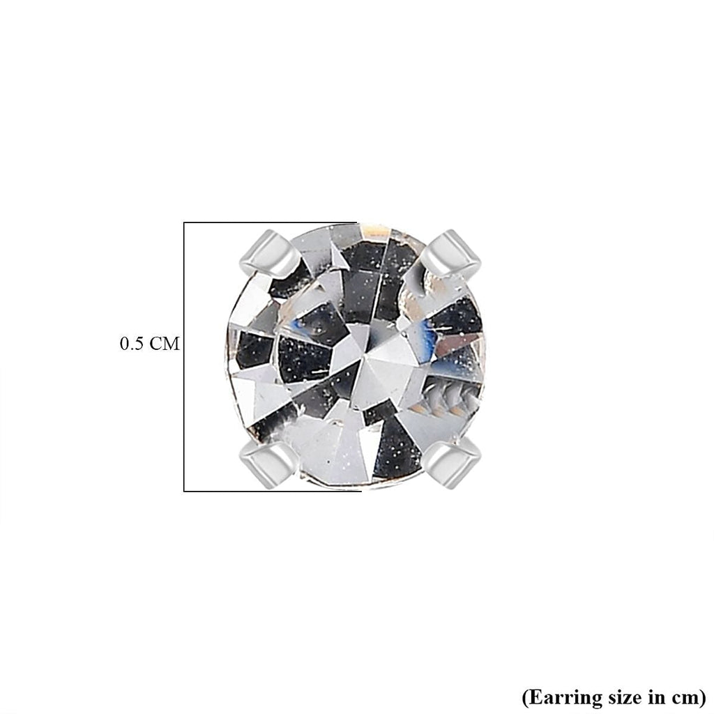 Biggest Close Out Deal- White Swarovski Crystal Stud Push in Sterling Silver