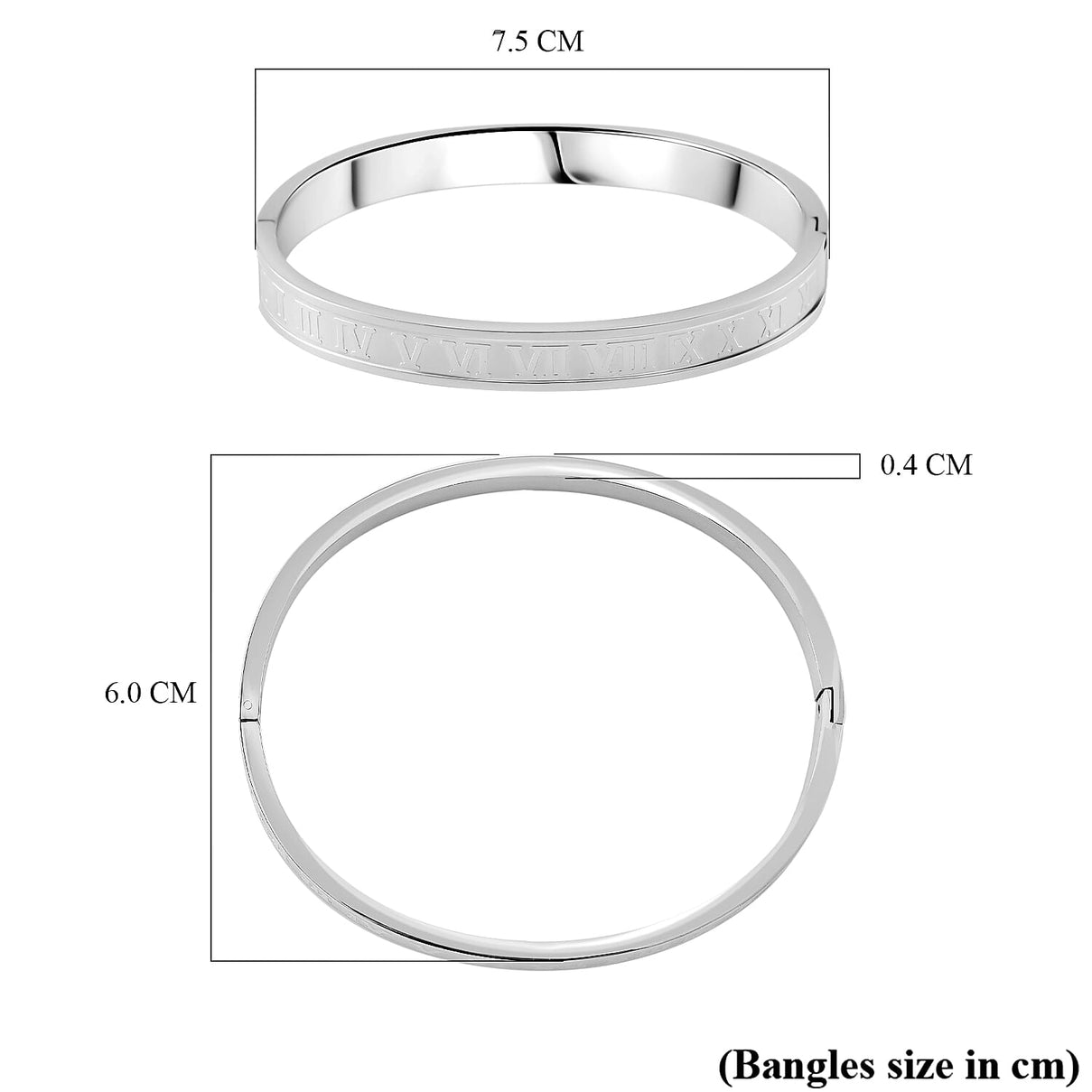 Closeout Deal - Roman Numeral Bangle (Size - 7.5) 7843698 4