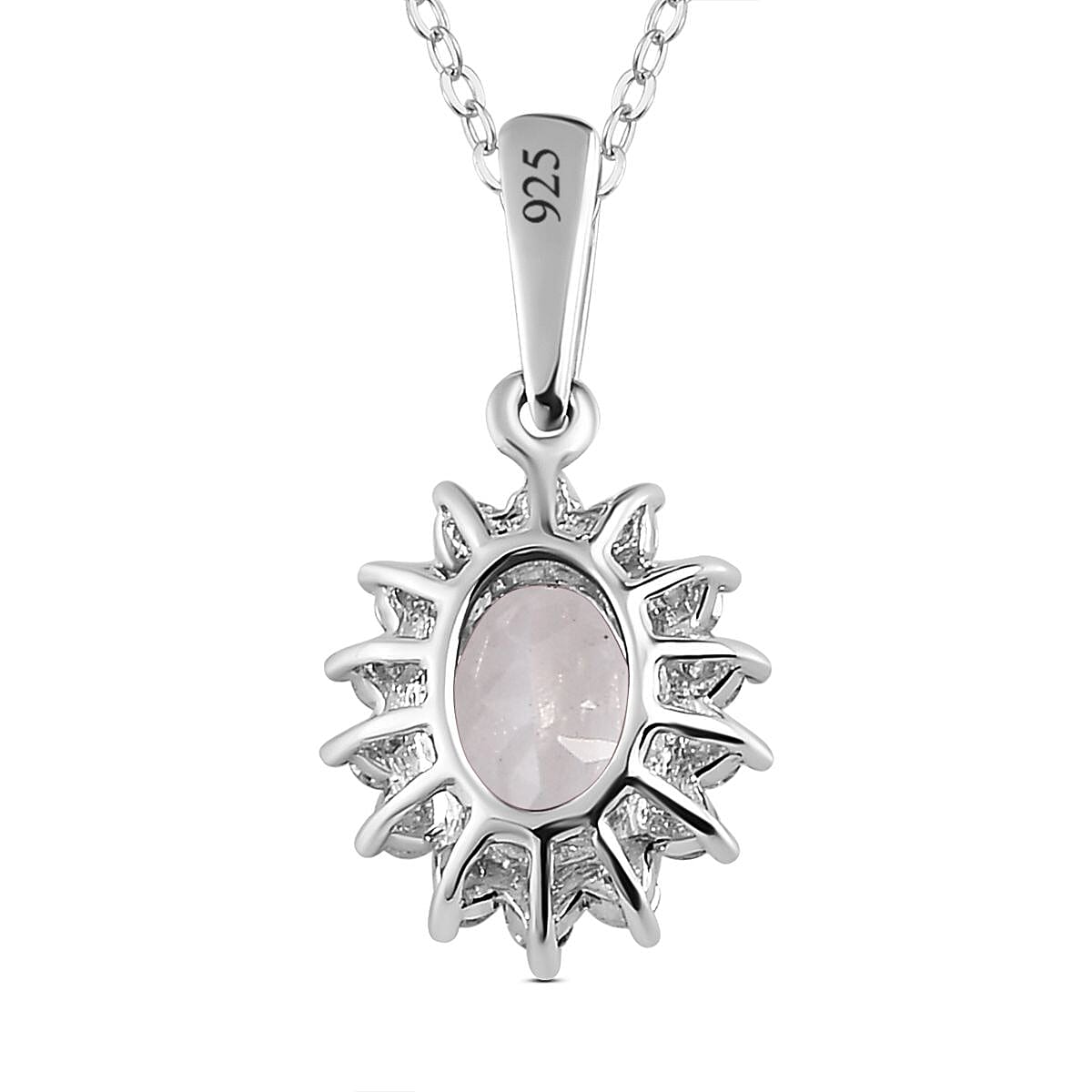White Topaz Pendant with Chain (Size 20) in Platinum Overlay Sterling Silver 0.50 ct  1.440  Ct. 4268728 6