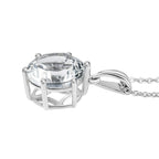 White Topaz Pendant with Chain (Size 20) in Rhodium Overlay Sterling Silver 4.60 Ct.