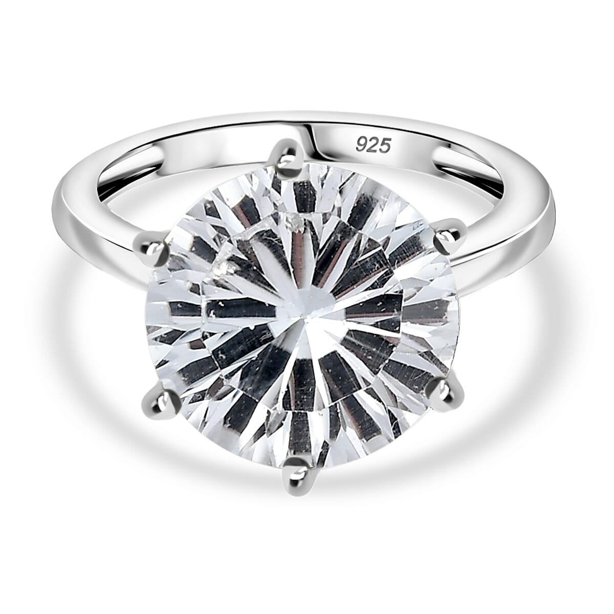 White Topaz Ring in Rhodium Overlay Sterling Silver  7.460  Ct. 8108209 0