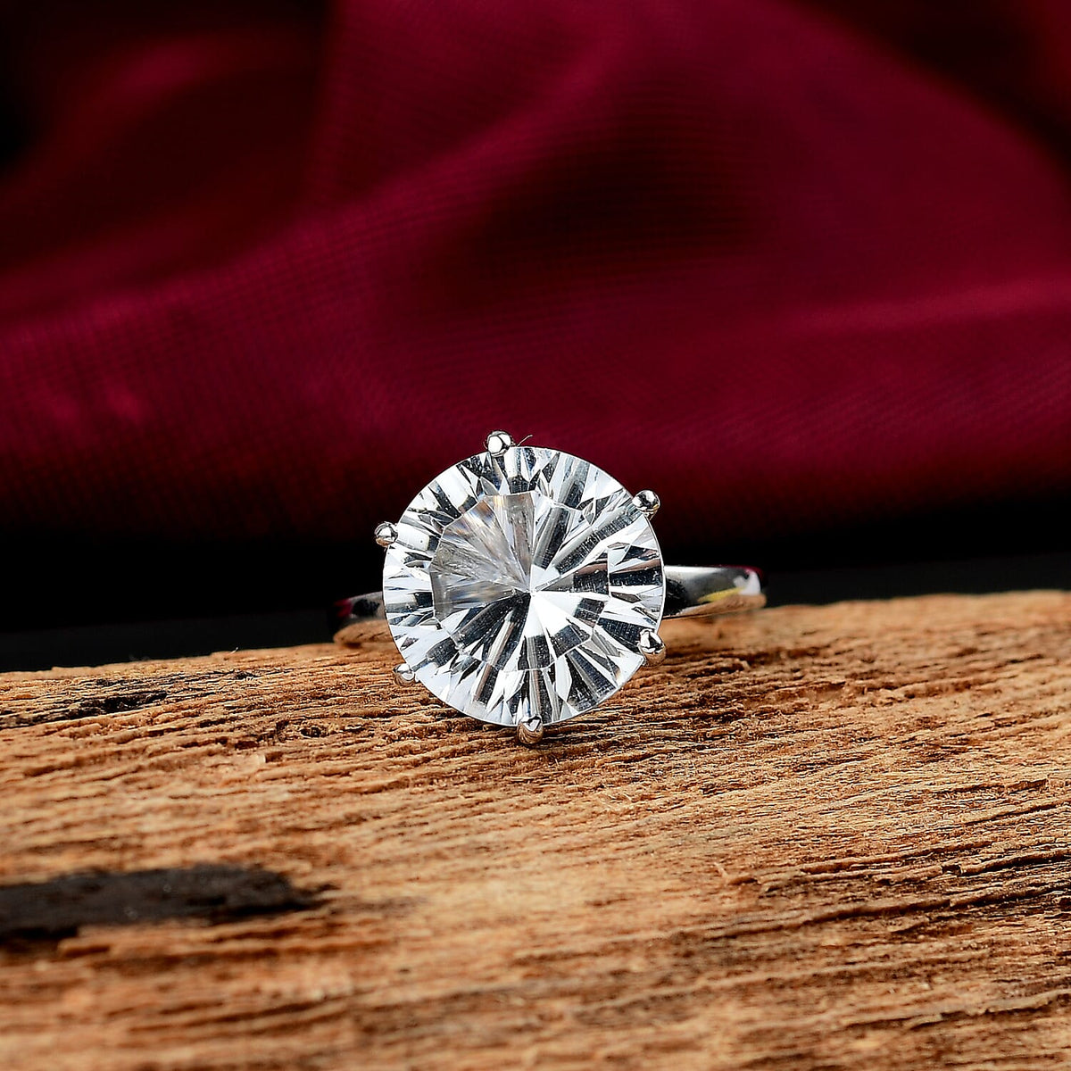 White Topaz Ring in Rhodium Overlay Sterling Silver  7.460  Ct. 8108209 1