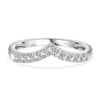 Natural Zircon Wishbone Ring in Sterling Silver