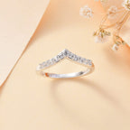 Natural Zircon Wishbone Ring in Sterling Silver