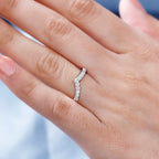 Natural Zircon Wishbone Ring in Sterling Silver