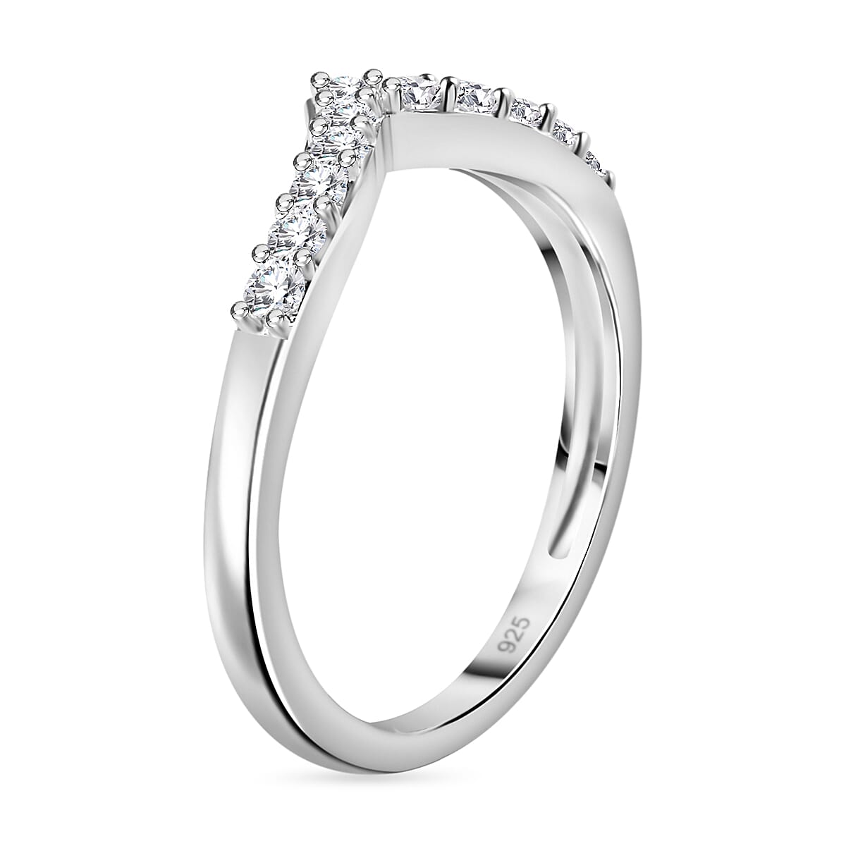Natural Zircon Wishbone Ring in Sterling Silver 7832344 3