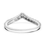 Natural Zircon Wishbone Ring in Sterling Silver