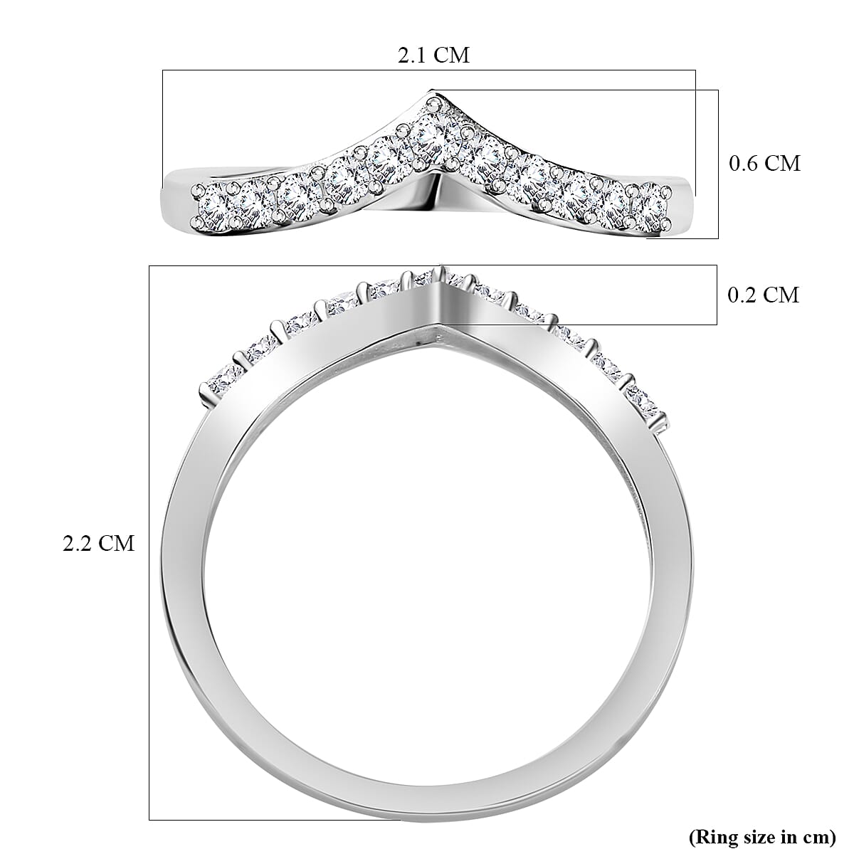Natural Zircon Wishbone Ring in Sterling Silver 7832344 5