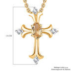 Citrine Pendant with Chain (Size 20) in 14K Gold Overlay Sterling Silver