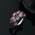 White Zircon Ring in Rhodium Overlay Sterling Silver 4.65 Ct.