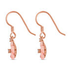 Natural Zircon & Pink Mother Of Pearl Floral Earrings in 18K Vermeil Rose Gold Plated Sterling Silver 4.35 Ct.