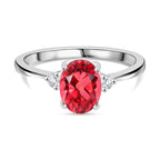 Blush Quartz, Natural White Zircon Sterling Silver Ring 1.612  Ct.