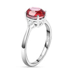 Blush Quartz, Natural White Zircon Sterling Silver Ring 1.612  Ct.