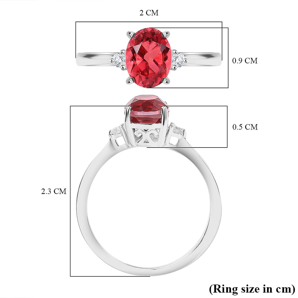 Blush Quartz, Natural White Zircon Sterling Silver Ring 1.612  Ct.