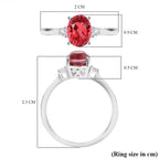 Blush Quartz, Natural White Zircon Sterling Silver Ring 1.612  Ct.