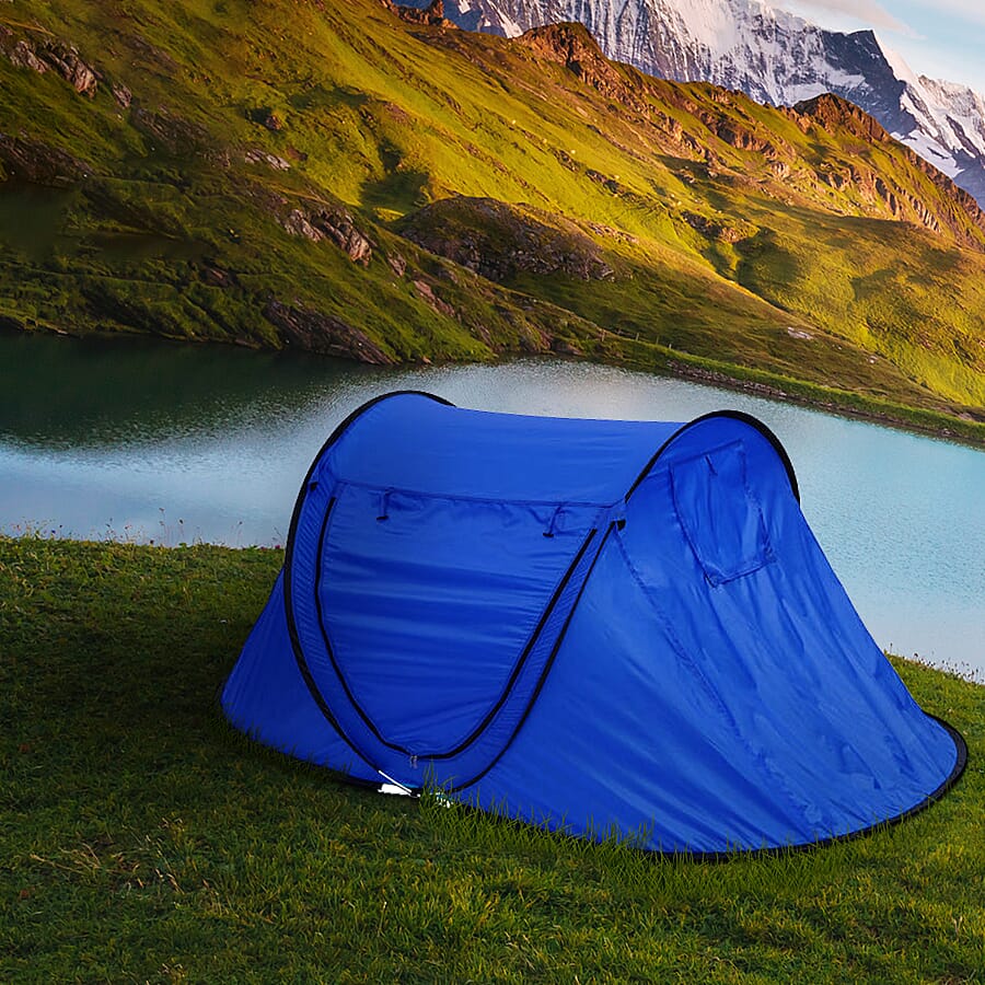 Wilderness Easy Install Camping Tent for 2 Person, Foldable and Portable for outdoor Camping, Outings - Blue 6261856 1