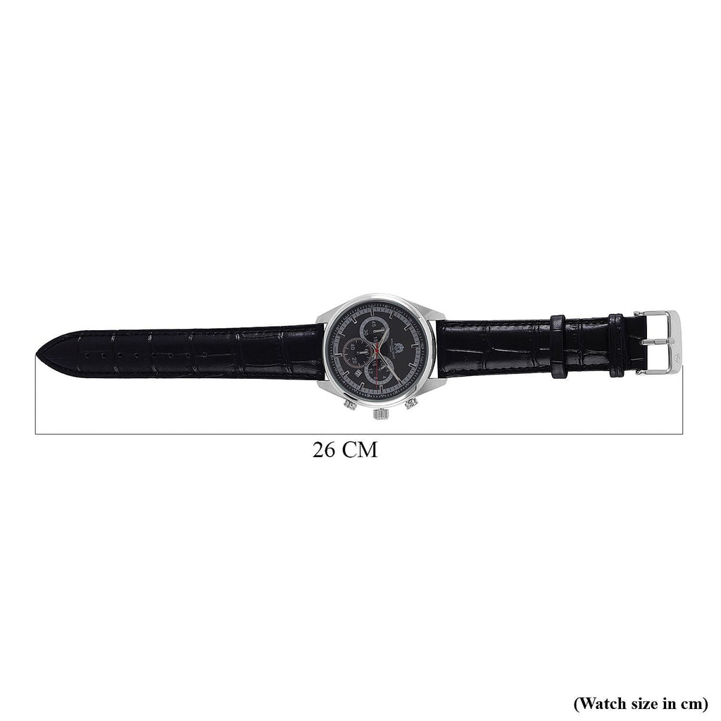 Limited Edition- William Hunt Designer Watch with Chronograph Leather Strap Water Resistant Black Dial