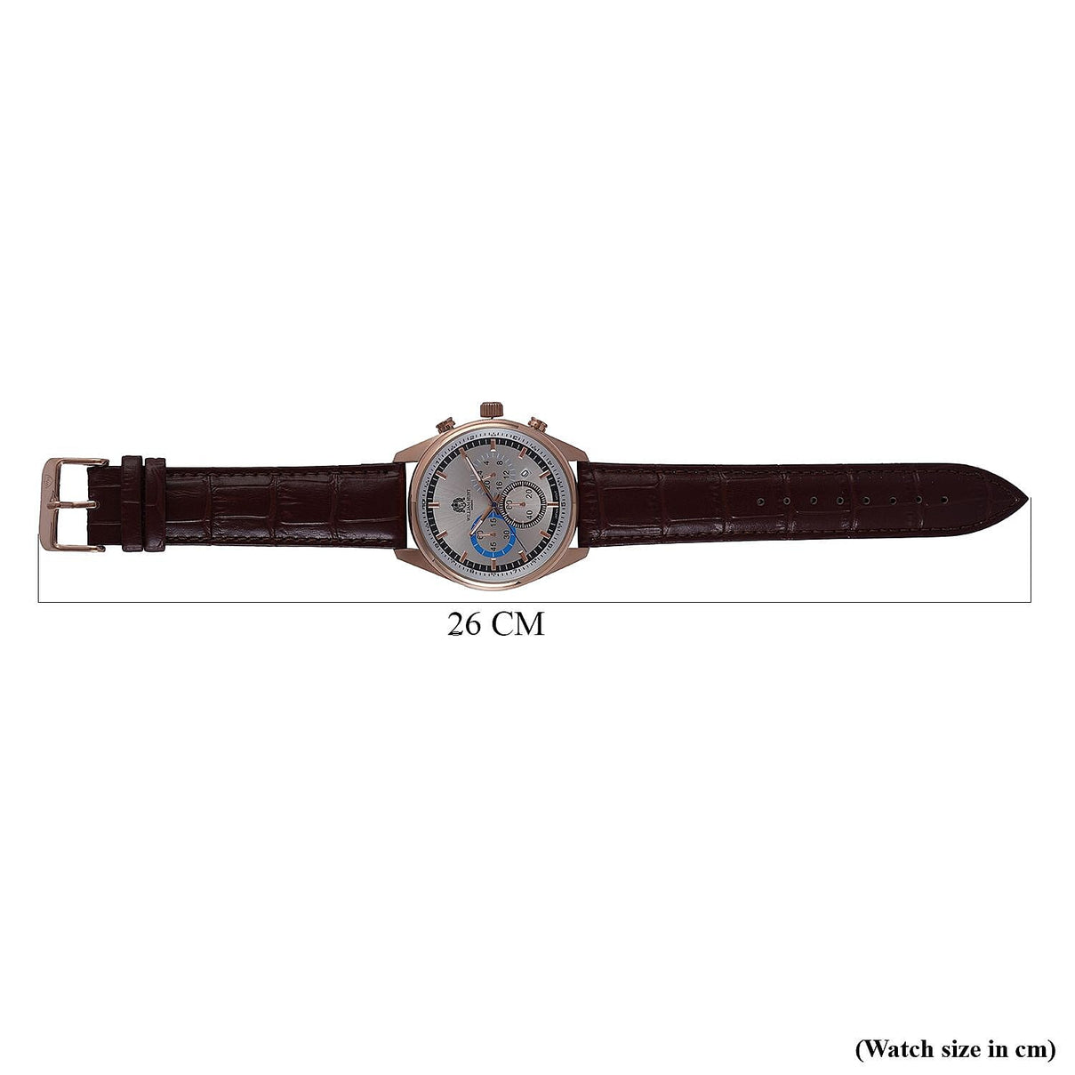 William Hunt Designer Watch with Chronograph Leather Strap Water Resistant White Dial 7239551 7
