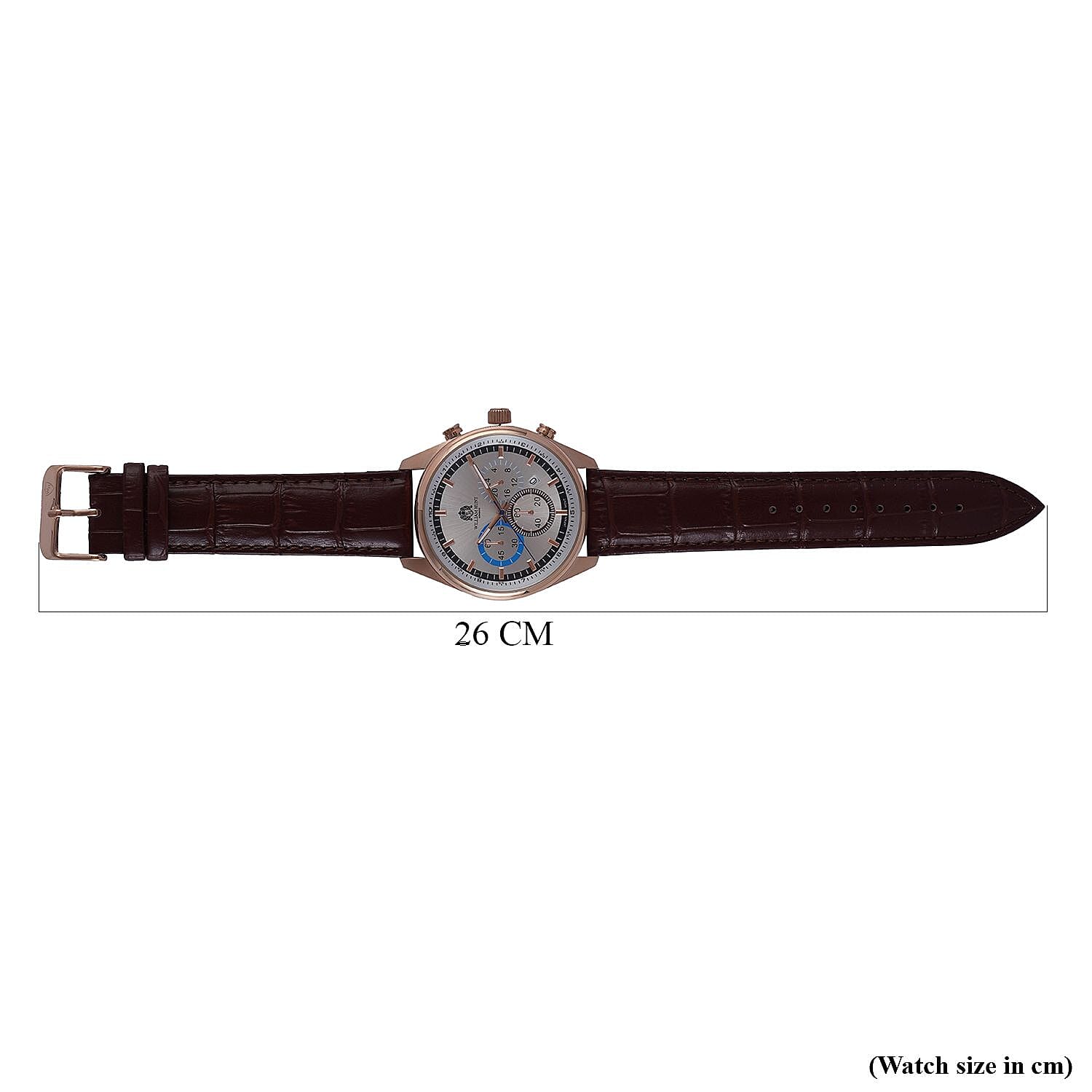 William Hunt Designer Watch with Chronograph Leather Strap Water Resistant White Dial 7239551 7