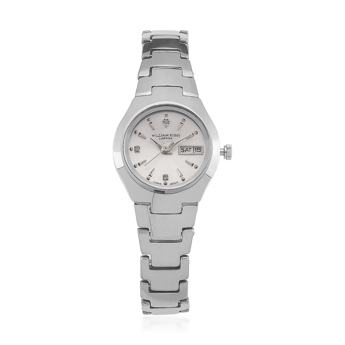 New Launch- William Hunt Lab Grown Diamond VS/EF Ladies Tungsten Carbide Case Watch - Silver V32551358 0