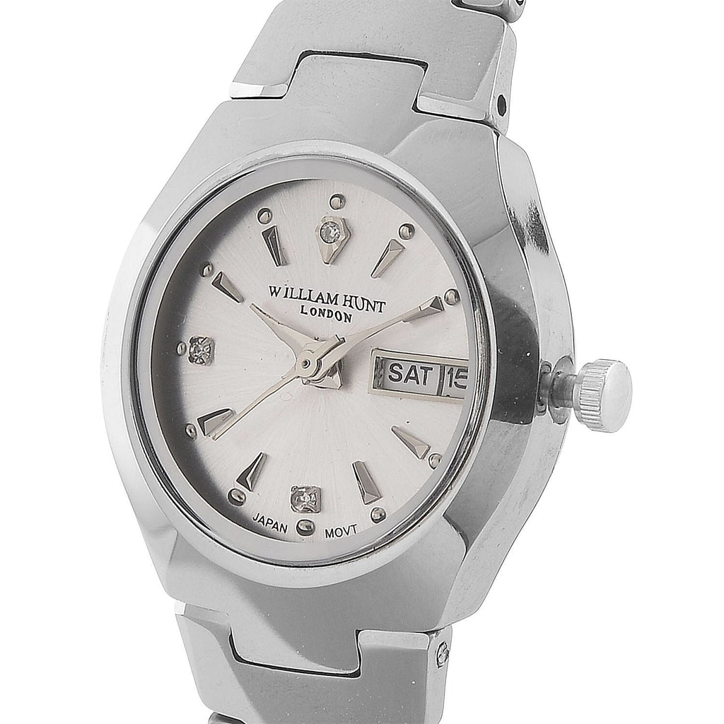 William Hunt Lab Grown Diamond Ladies Tungsten Carbide Case Watch - Silver Colour
