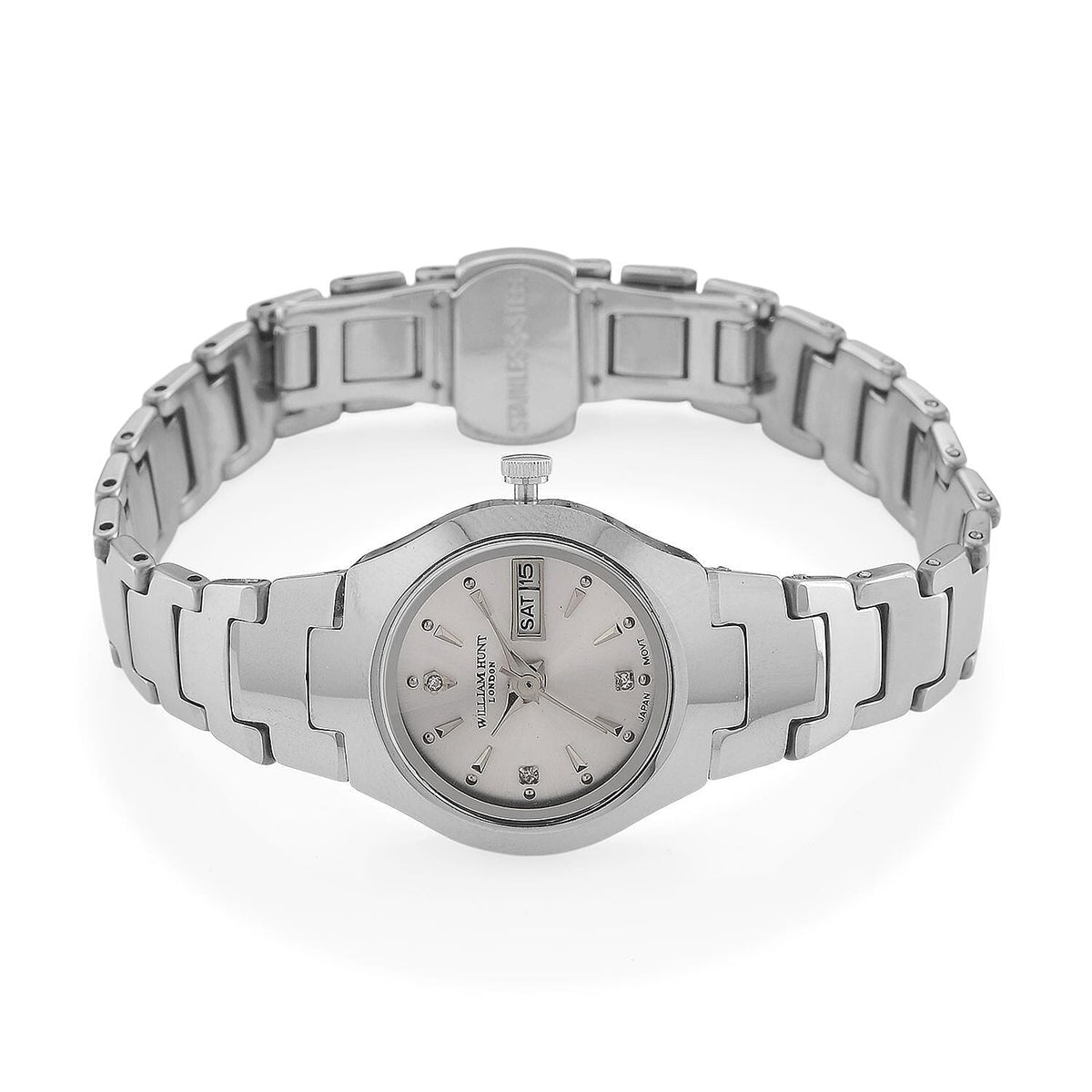 New Launch- William Hunt Lab Grown Diamond VS/EF Ladies Tungsten Carbide Case Watch - Silver V32551358 5