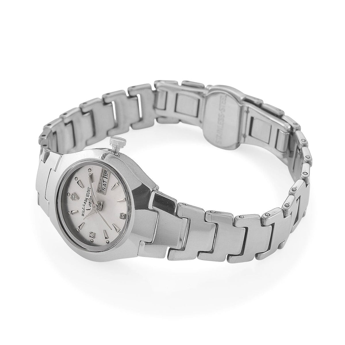 New Launch- William Hunt Lab Grown Diamond VS/EF Ladies Tungsten Carbide Case Watch - Silver V32551358 6