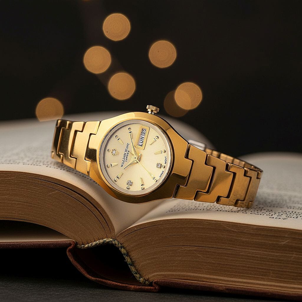 William Hunt Lab Grown Diamond Ladies Tungsten Carbide Case Watch - Gold Colour 8272755 2