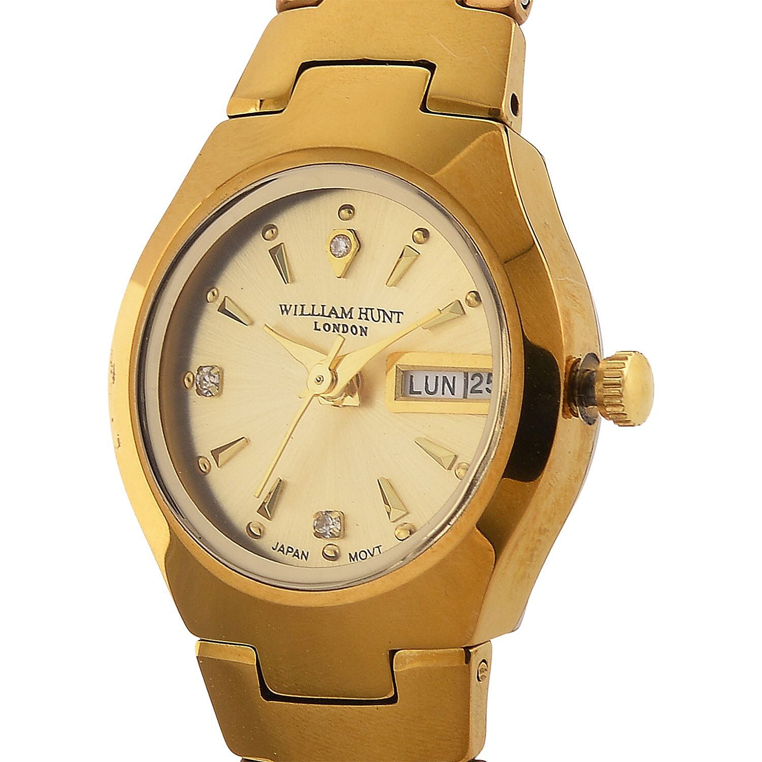 William Hunt Lab Grown Diamond Ladies Tungsten Carbide Case Watch - Gold Colour 8272755 4