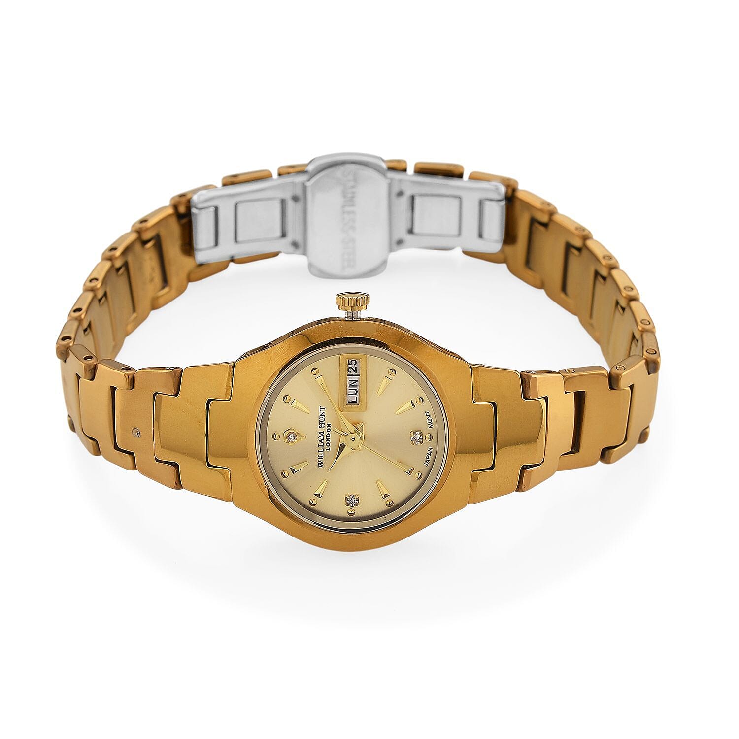 William Hunt Lab Grown Diamond Ladies Tungsten Carbide Case Watch - Gold Colour 8272755 5
