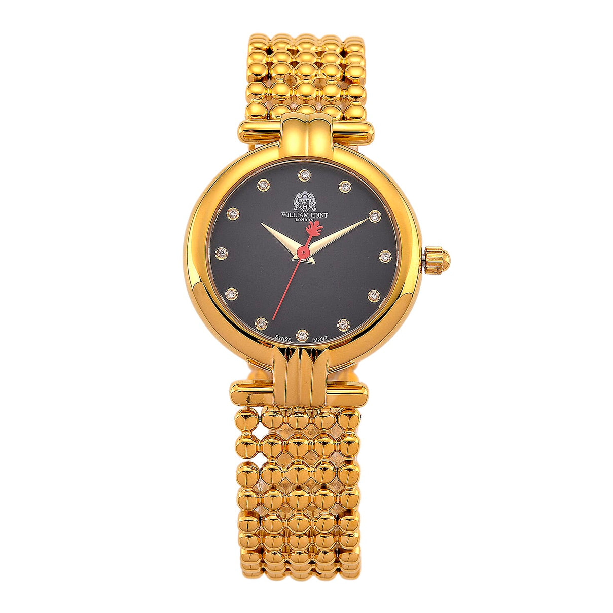 WILLIAM HUNT Limited Edition Swiss Movement Lab Grown Diamonds (VVS- E-F) Watch With 5ATM Water Resistance and Bubble Strap With Gift Box - Gold 8417252 0