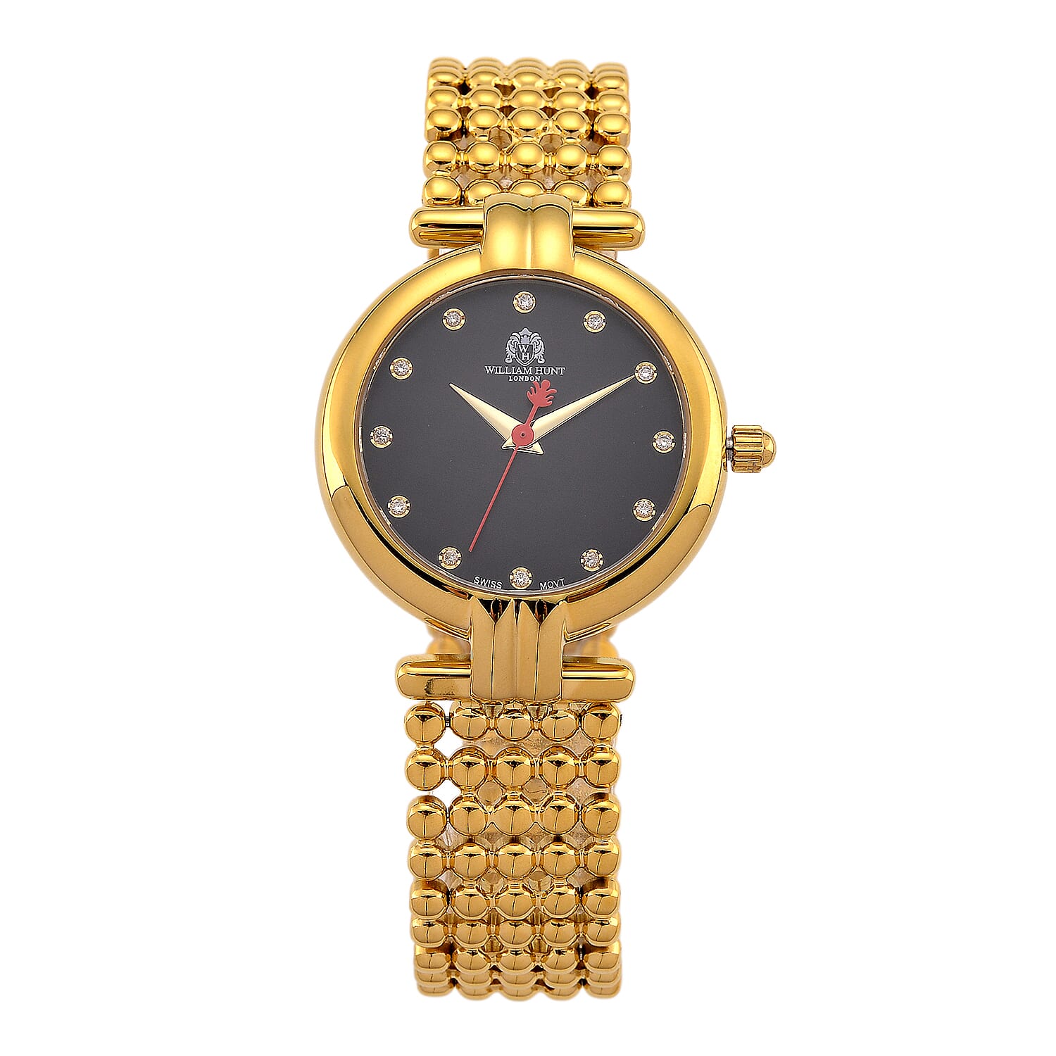 WILLIAM HUNT Limited Edition Swiss Movement Lab Grown Diamonds (VVS- E-F) Watch With 5ATM Water Resistance and Bubble Strap With Gift Box - Gold 8417252 0