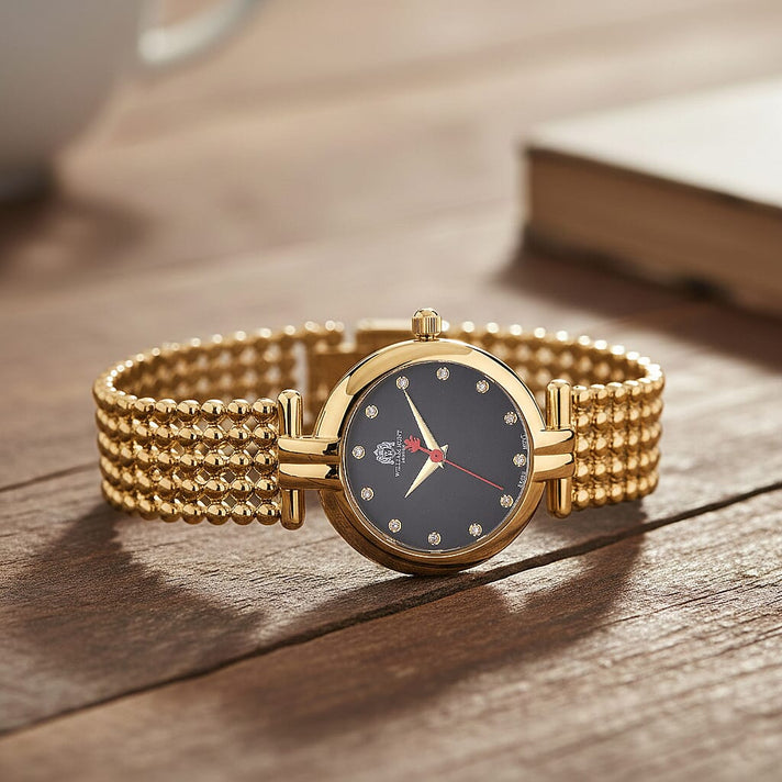 WILLIAM HUNT Limited Edition Swiss Movement Lab Grown Diamonds (VVS- E-F) Watch With 5ATM Water Resistance and Bubble Strap With Gift Box - Gold 8417252 2