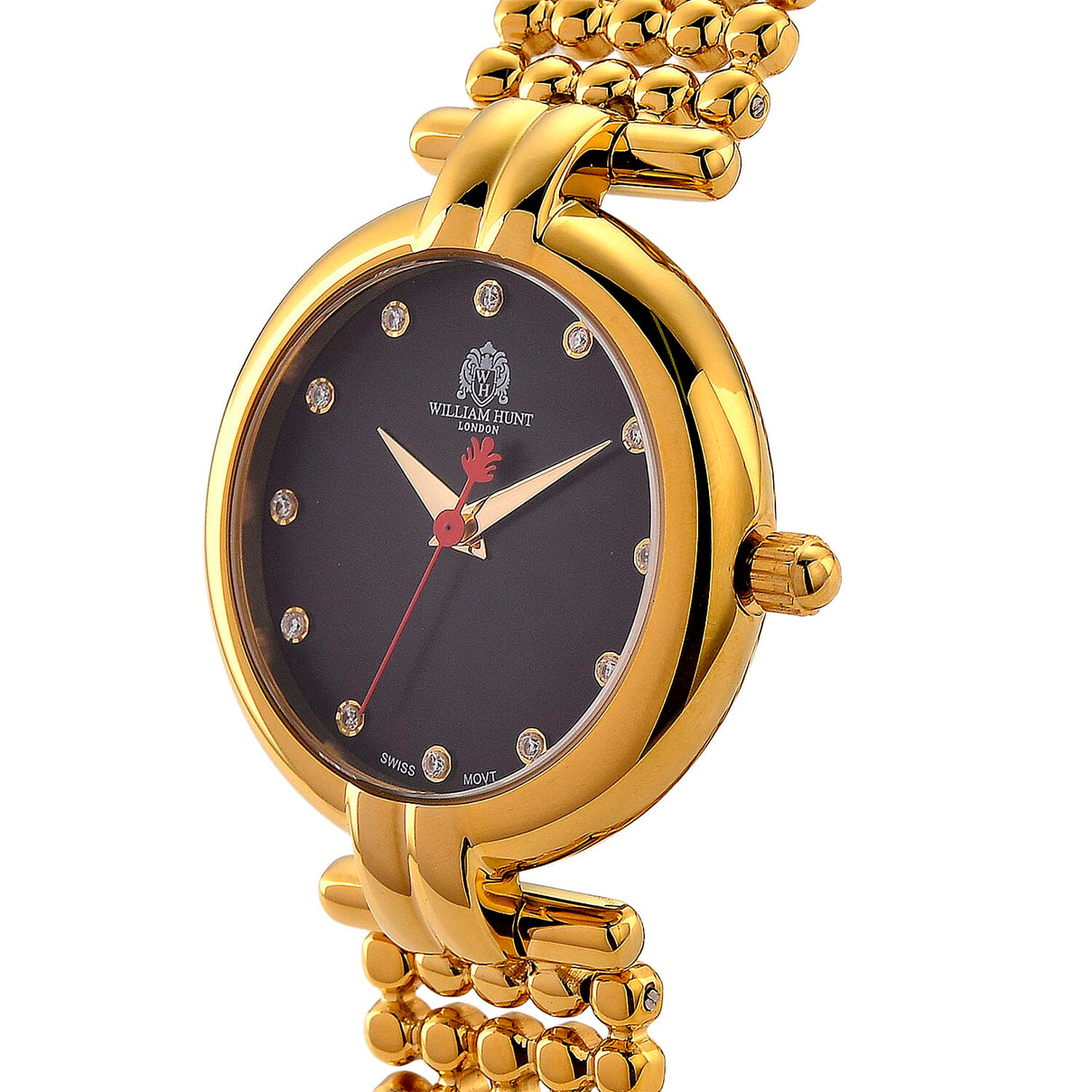 WILLIAM HUNT Limited Edition Swiss Movement Lab Grown Diamonds (VVS- E-F) Watch With 5ATM Water Resistance and Bubble Strap With Gift Box - Gold 8417252 4