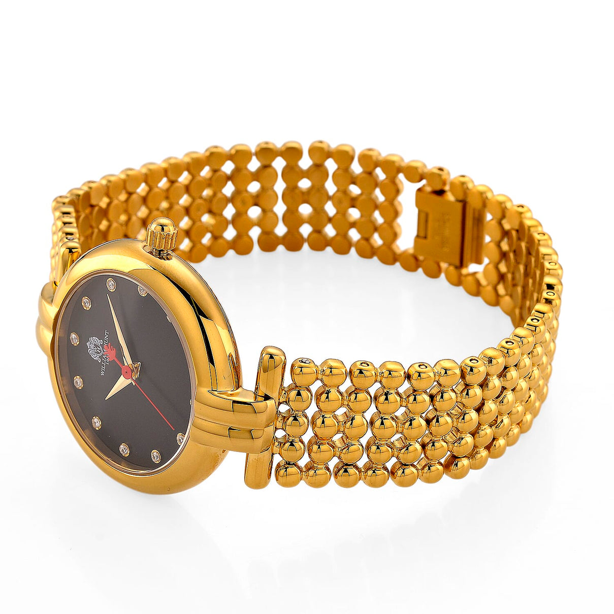 WILLIAM HUNT Limited Edition Swiss Movement Lab Grown Diamonds (VVS- E-F) Watch With 5ATM Water Resistance and Bubble Strap With Gift Box - Gold 8417252 6