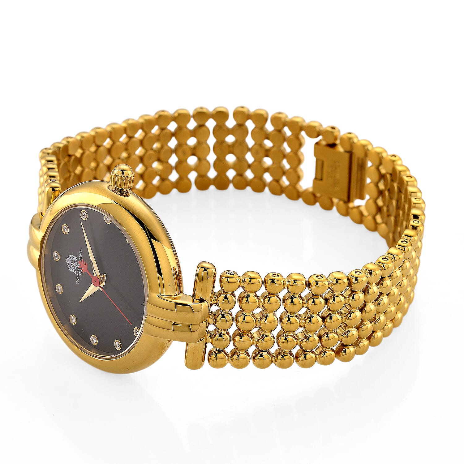 WILLIAM HUNT Limited Edition Swiss Movement Lab Grown Diamonds (VVS- E-F) Watch With 5ATM Water Resistance and Bubble Strap With Gift Box - Gold 8417252 6