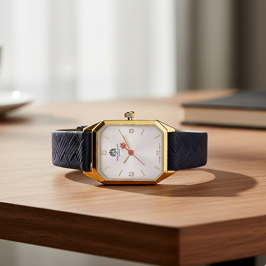 Mother's Day Gift Idea- William Hunt London Legacy Lab Grown Diamond (VVS E-F) 5ATM Water Resistance Watch with Genuine Leather Strap, Swiss Movement 8414795 2