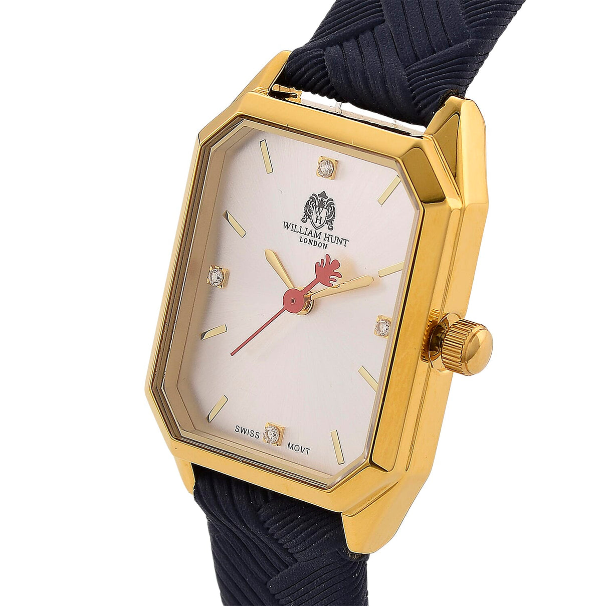 Mother's Day Gift Idea- William Hunt London Legacy Lab Grown Diamond (VVS E-F) 5ATM Water Resistance Watch with Genuine Leather Strap, Swiss Movement 8414795 4