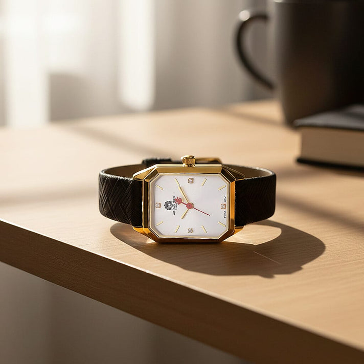 Mother's Day Gift Idea- William Hunt London Legacy Lab Grown Diamond (VVS E-F) 5ATM Water Resistance Watch with Genuine Leather Strap, Swiss Movement 8414795 1