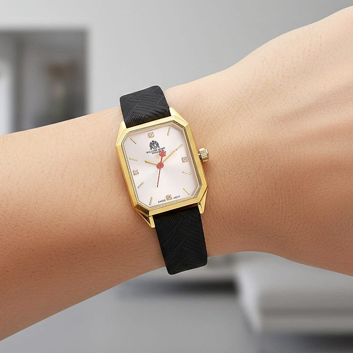 Mother's Day Gift Idea- William Hunt London Legacy Lab Grown Diamond (VVS E-F) 5ATM Water Resistance Watch with Genuine Leather Strap, Swiss Movement 8414795 2