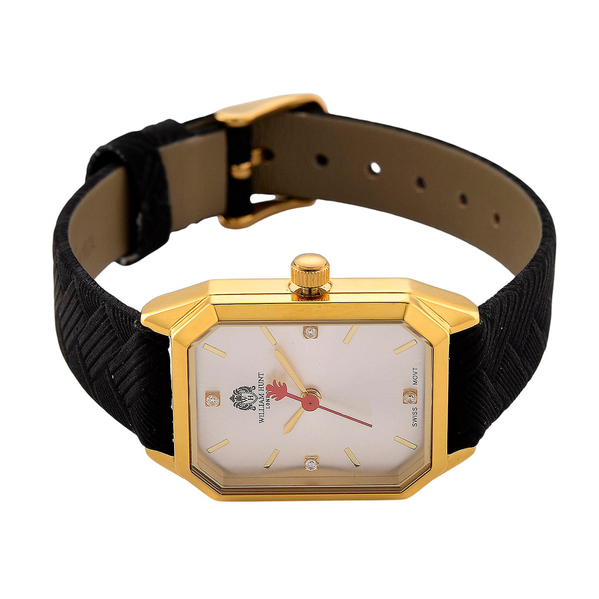 Mother's Day Gift Idea- William Hunt London Legacy Lab Grown Diamond (VVS E-F) 5ATM Water Resistance Watch with Genuine Leather Strap, Swiss Movement 8414796 4
