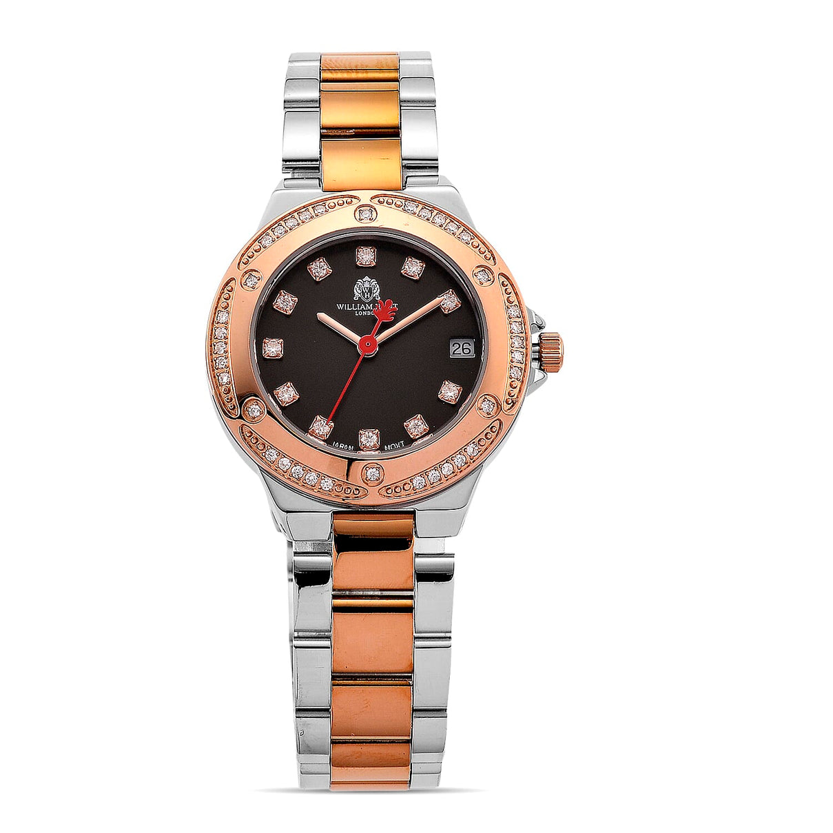 William Hunt London Legacy Moissanite Watch With Japanese Miyota Movement, 5 ATM Water Resistance, Calendar Function Presented in a Gift Box - Black 8431547 0