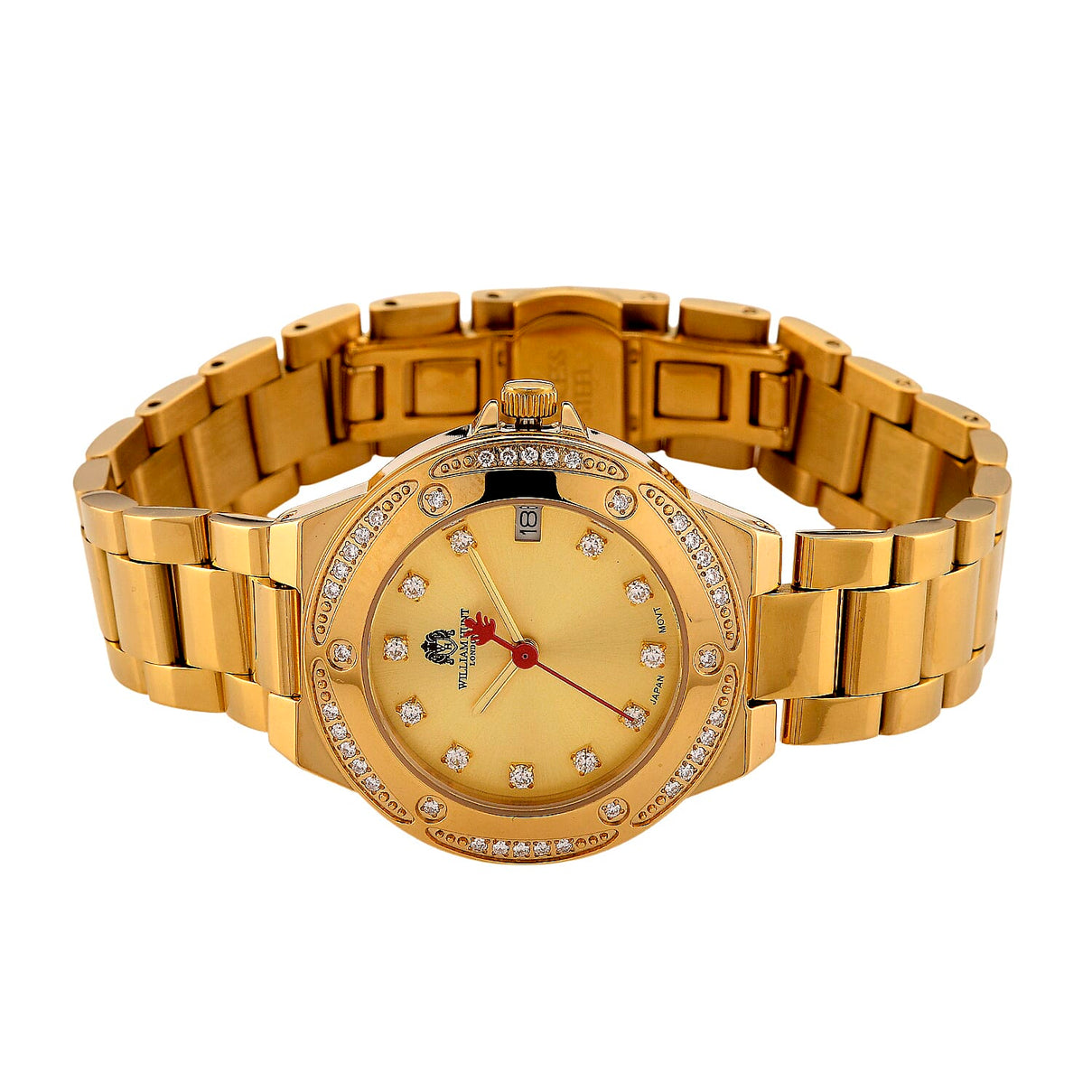 William Hunt London Legacy Moissanite Watch With Japanese Miyota Movement, 5 ATM Water Resistance, Calendar Function Presented in a Gift Box - Gold 8431548 5
