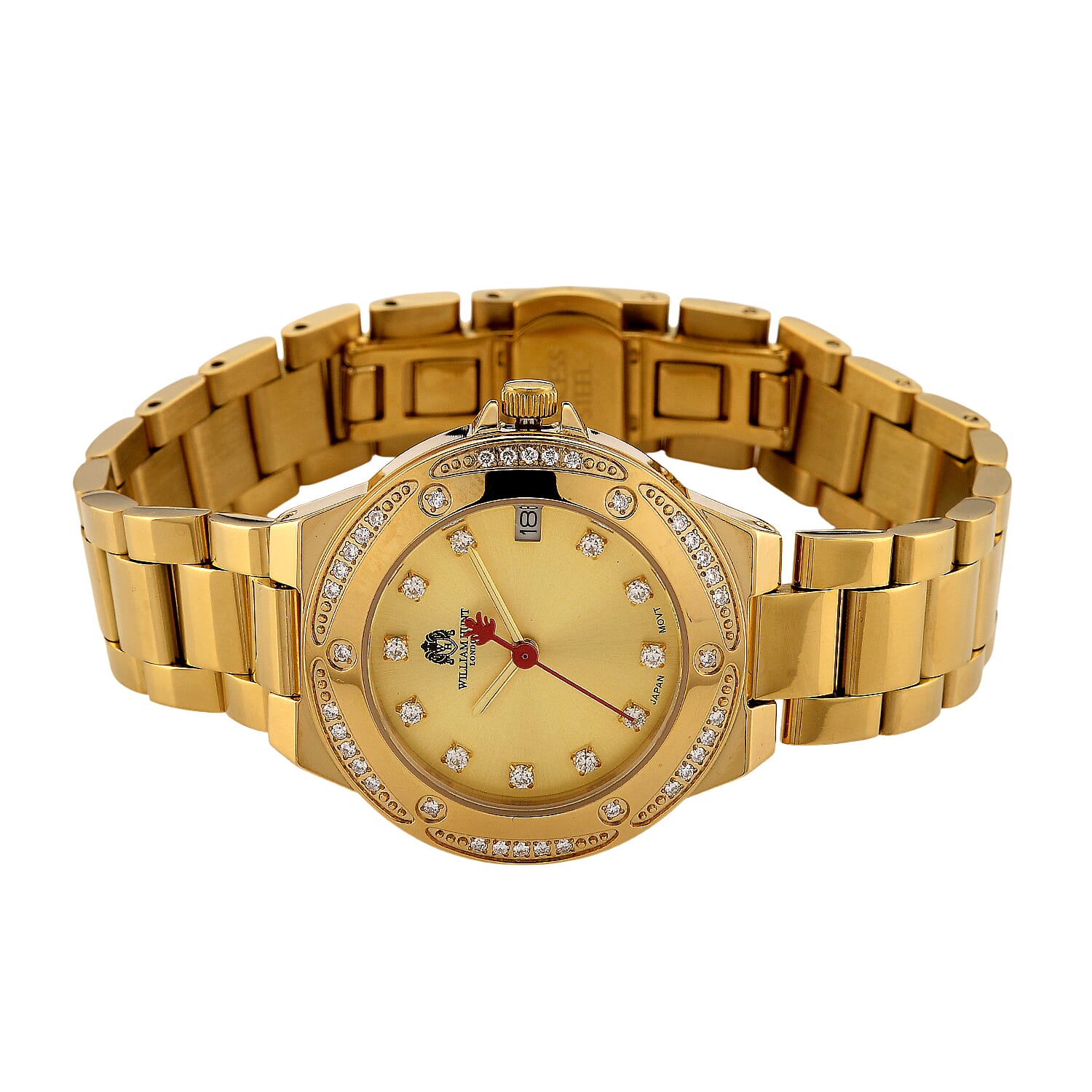 William Hunt London Legacy Moissanite Watch With Japanese Miyota Movement, 5 ATM Water Resistance, Calendar Function Presented in a Gift Box - Gold 8431548 5