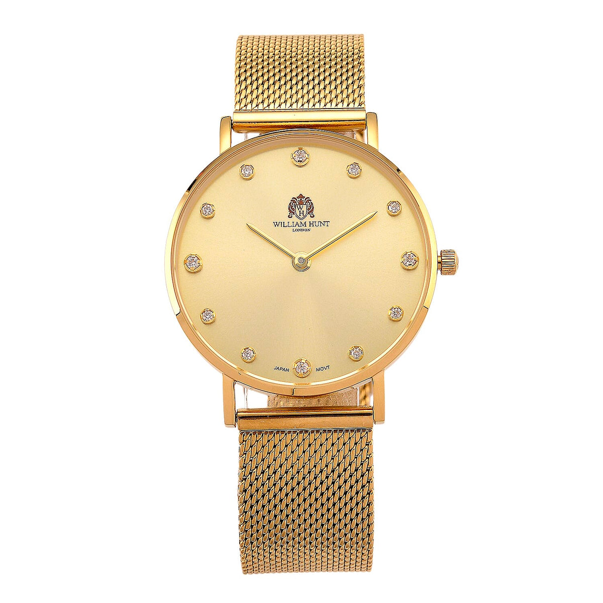 WILLIAM HUNT Limited Edition 5ATM Water Resistant Moissanite Watch - 36mm Dial With Milanese Strap - Yellow 8426692 0